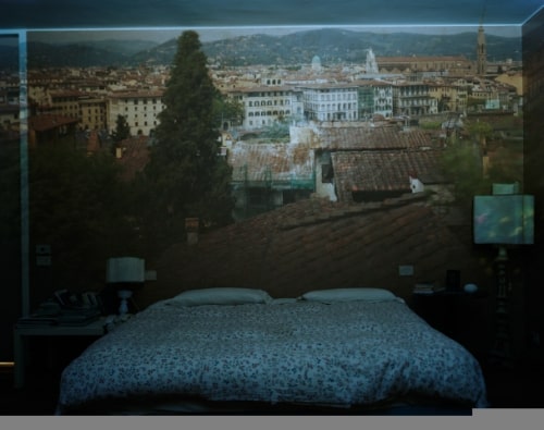 Camera Obscura: View of Florence Looking Northwest Inside Bedroom, Italy, 2009 by Aberardo Morell