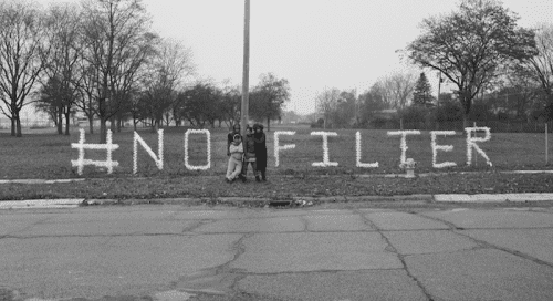 #NoFilter A Message in Nestle Water Bottles from Shea Cobb, Amber Hasan, Macana Roxie and LaToya Ruby Frazier at Sussex Drive and West Pierson Road, Flint MI, 2017